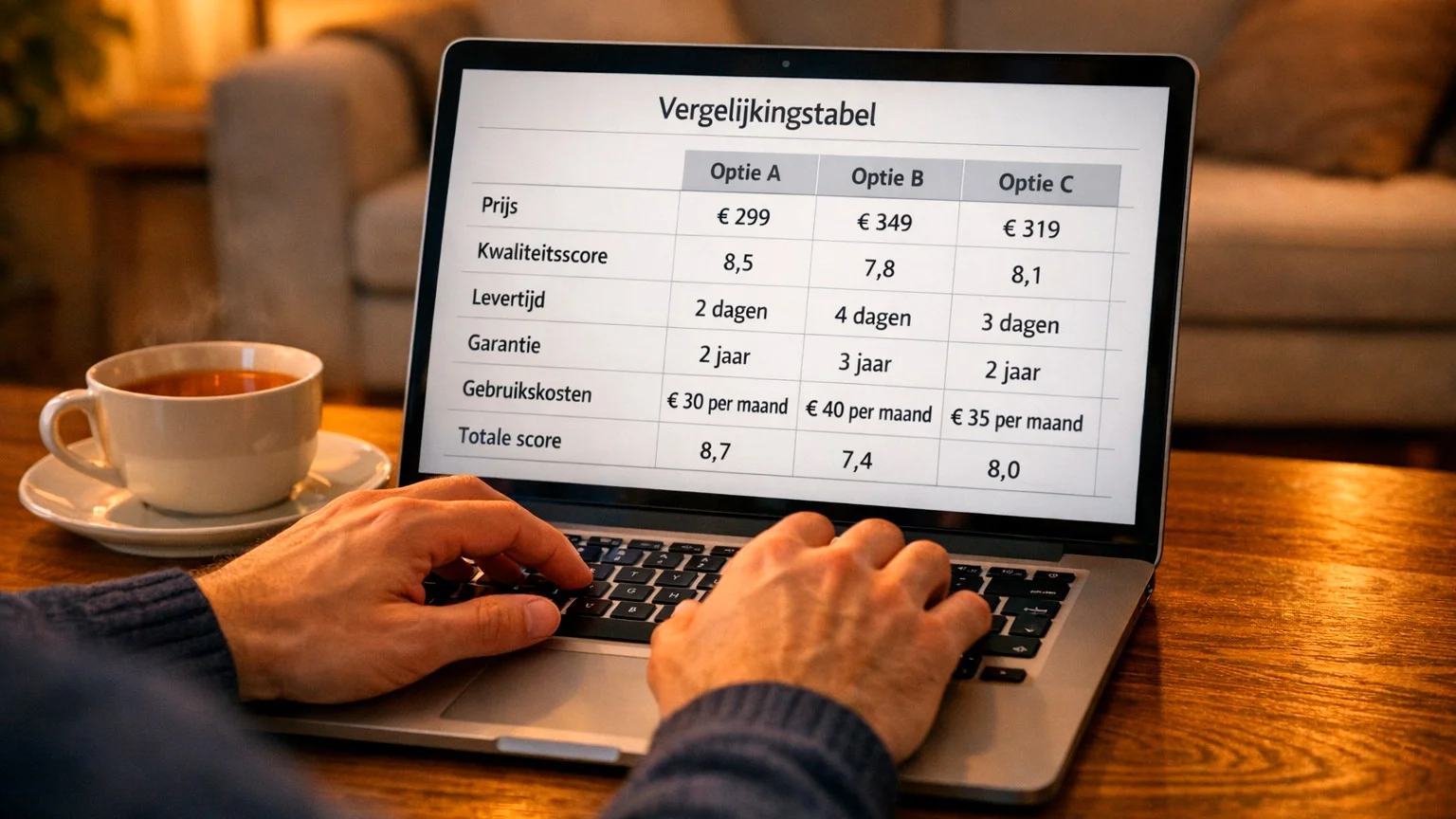 Persoon vergelijkt bookmaker aanbiedingen op laptop