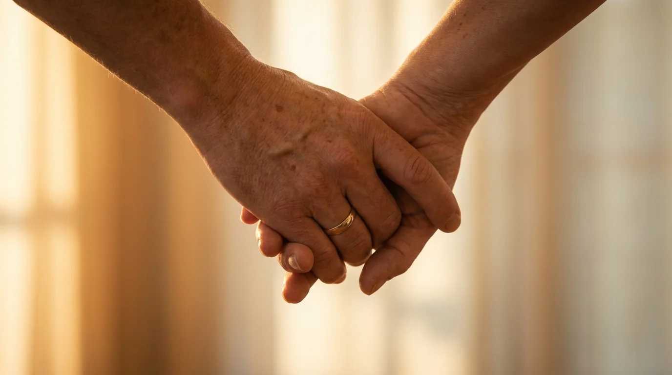 Uitgestrekte helpende hand in warm licht als symbool voor ondersteuning bij gokproblemen